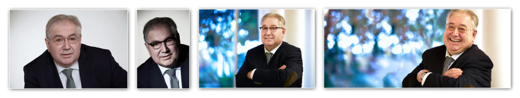 Fotostreifen 10: Streifen mit mehreren Portraitvarianten eines älteren Managers für Bewerbungsunterlagen