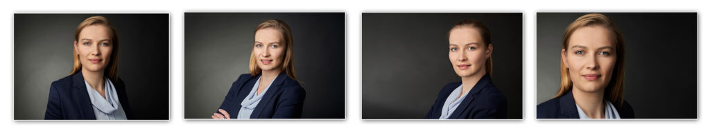Business-Portraits einer jüngeren Frau mit leichter Variation, ideal für Bewerbungen und LinkedIn.