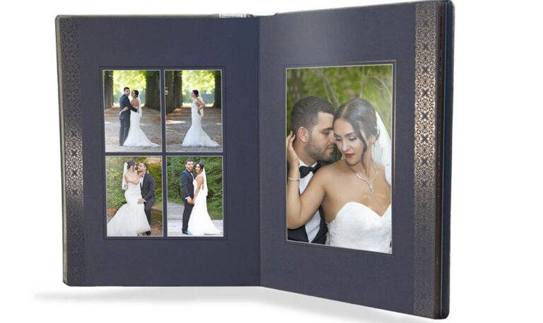 Innenseite eines Handgefertigten Luxuriöses Hochzeitsalbum eines unserer Brautpaare